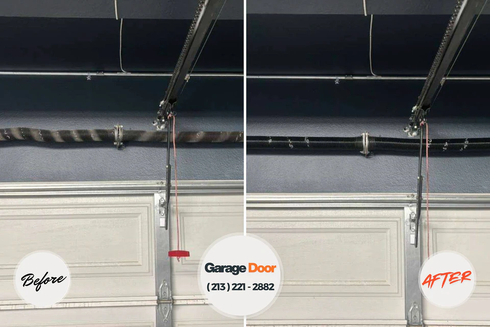 Before and after: garage door repair Cedar Falls, IA